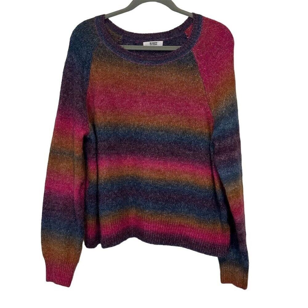 BB Dakota by Steve Madden Women's 2XL Pink Ombre Pullover Sweater Crew Neck